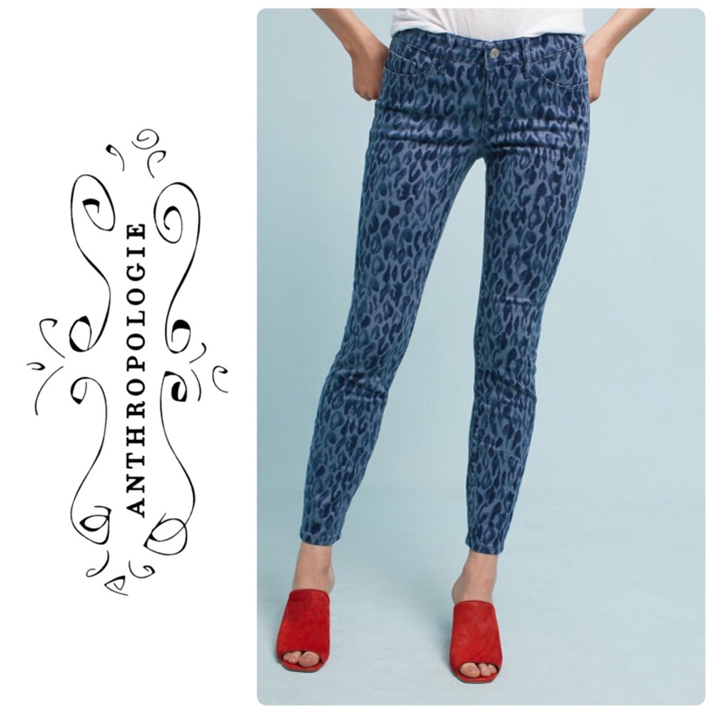 BNWT Pilcro Leopard Mid-Rise Skinny Jeans